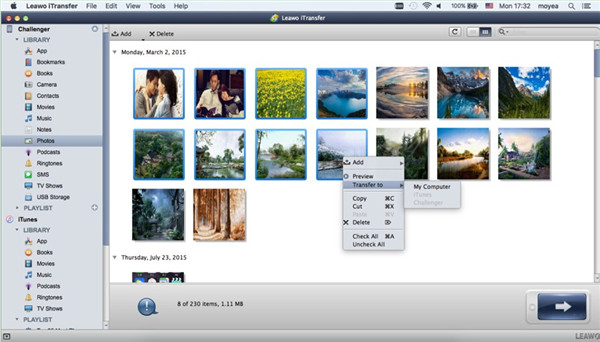Select Files to Transfer from iPhone to Mac