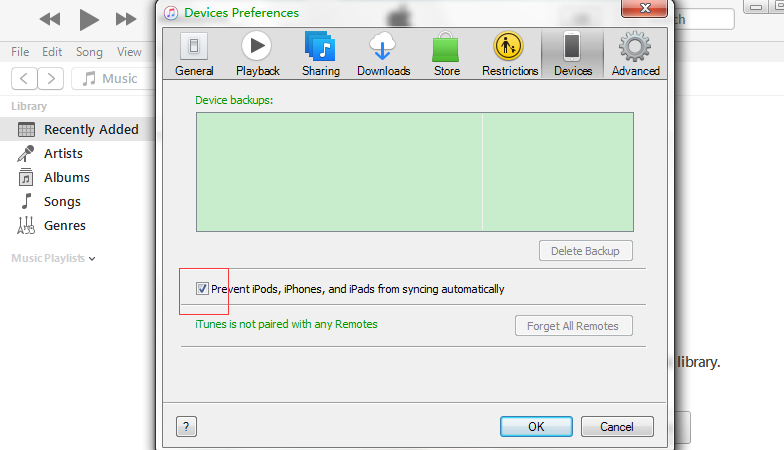 Prevent iPods, iPhones and iPads from syncing automatically
