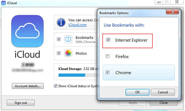 Access iCloud Bookmarks via iCloud Control Panel