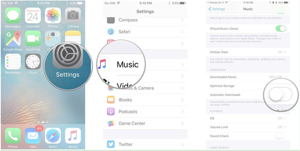tap on iCloud Music Library