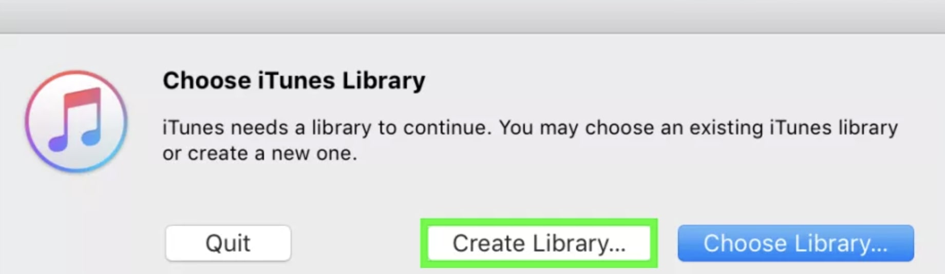 iTunes-reset-library-sort-out-create-library 