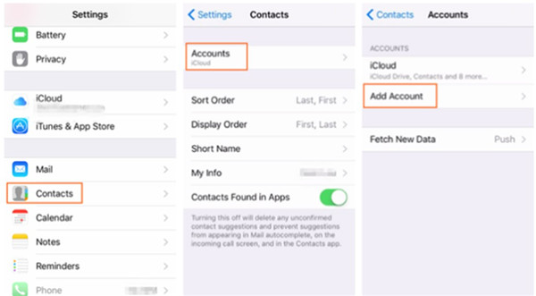 Go to enable the Contacts panel