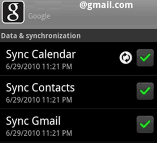 check the option of Sync Contacts