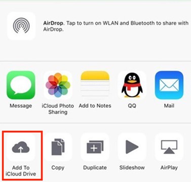 Click on Add To iCloud Drive