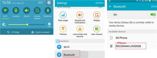 click on the tab of Bluetooth