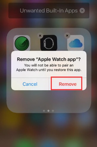 tap on the option of Remove