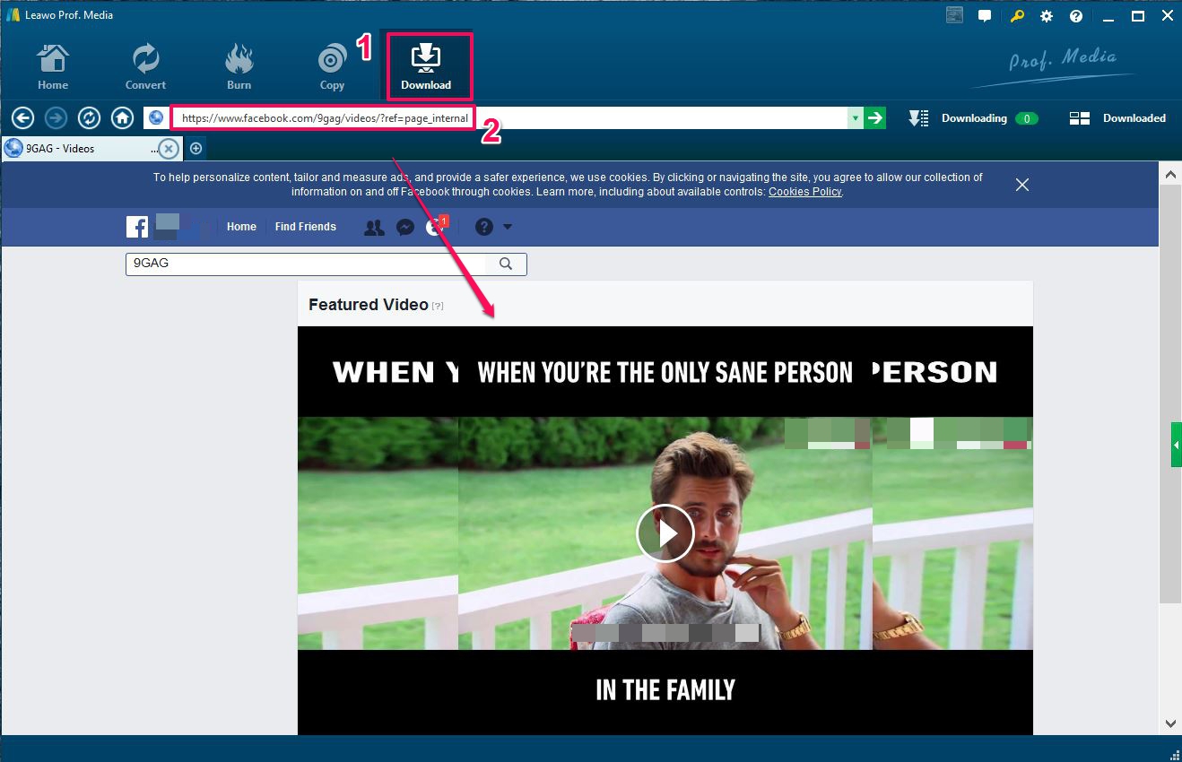 Find target Facebook video
