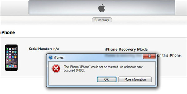 What is iTunes Error 4005