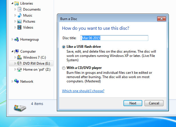 xp format cd live file system
