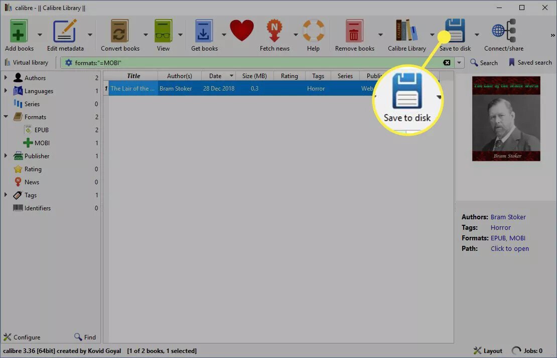  Calibre 将 EPUB 转换为 MOBI 