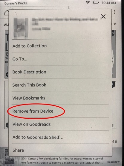 delete book from Kindle Fire
