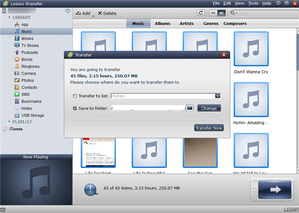  通过 iTransfer 更改文件夹将 iPhone 镜像到 PC 