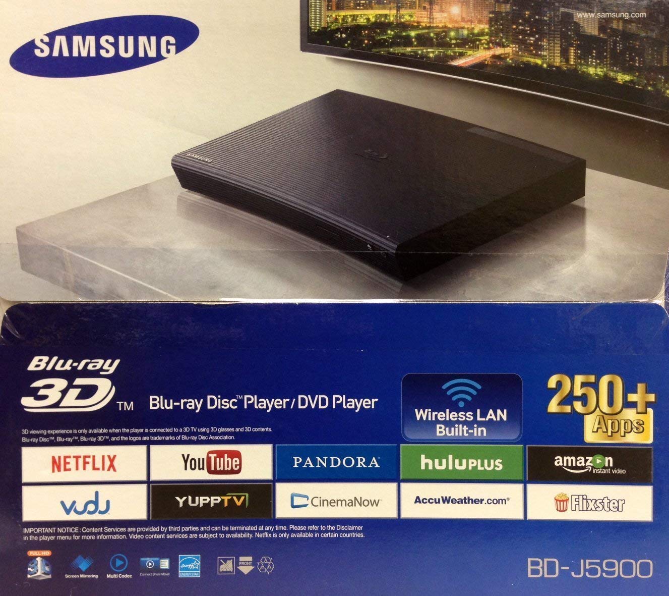 Samsung J5900RF Wi-Fi Multi System Region Free Blu-Ray Disc DVD Player