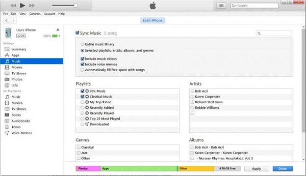 sync-the-music-to-iPhone