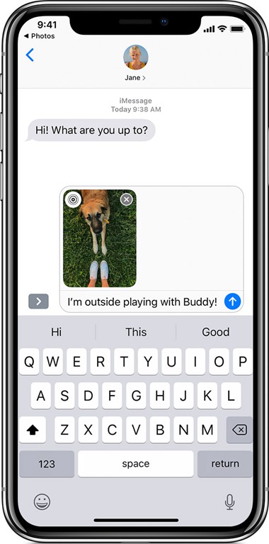 how to add pictures to iphone text messages
