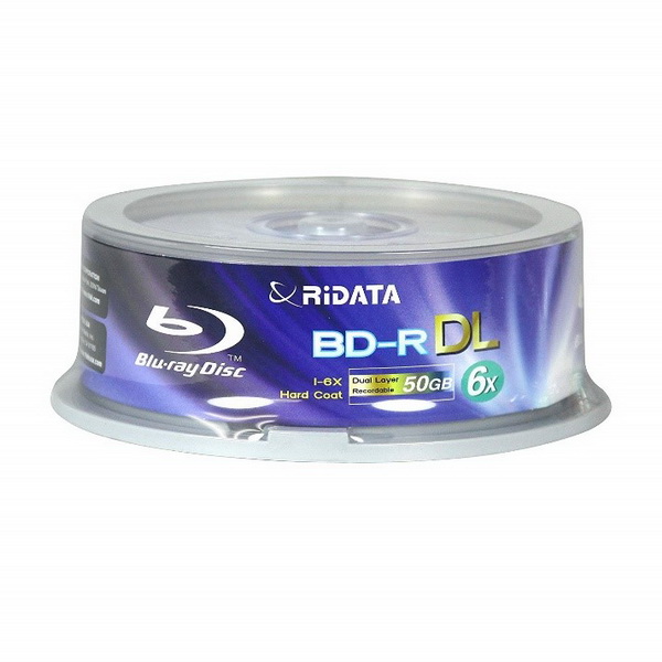 RiData 50GB BD-R 6X Blu-ray Disc, Inkjet Printable - 25-Pack