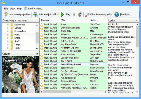 歌词将使用 ID3 标签 10 保存