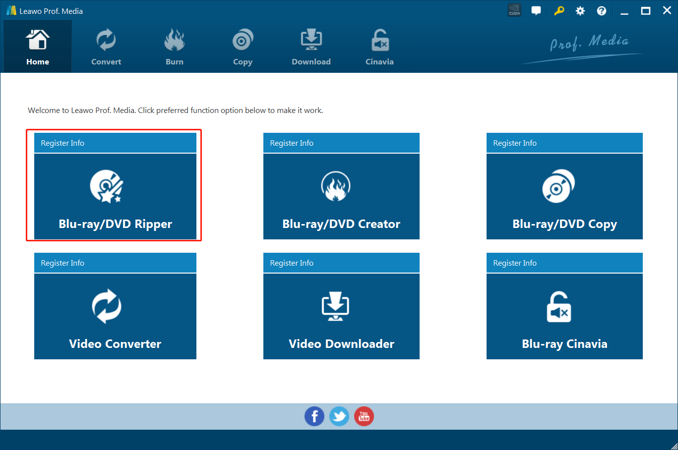 开始 Leawo Prof. Media