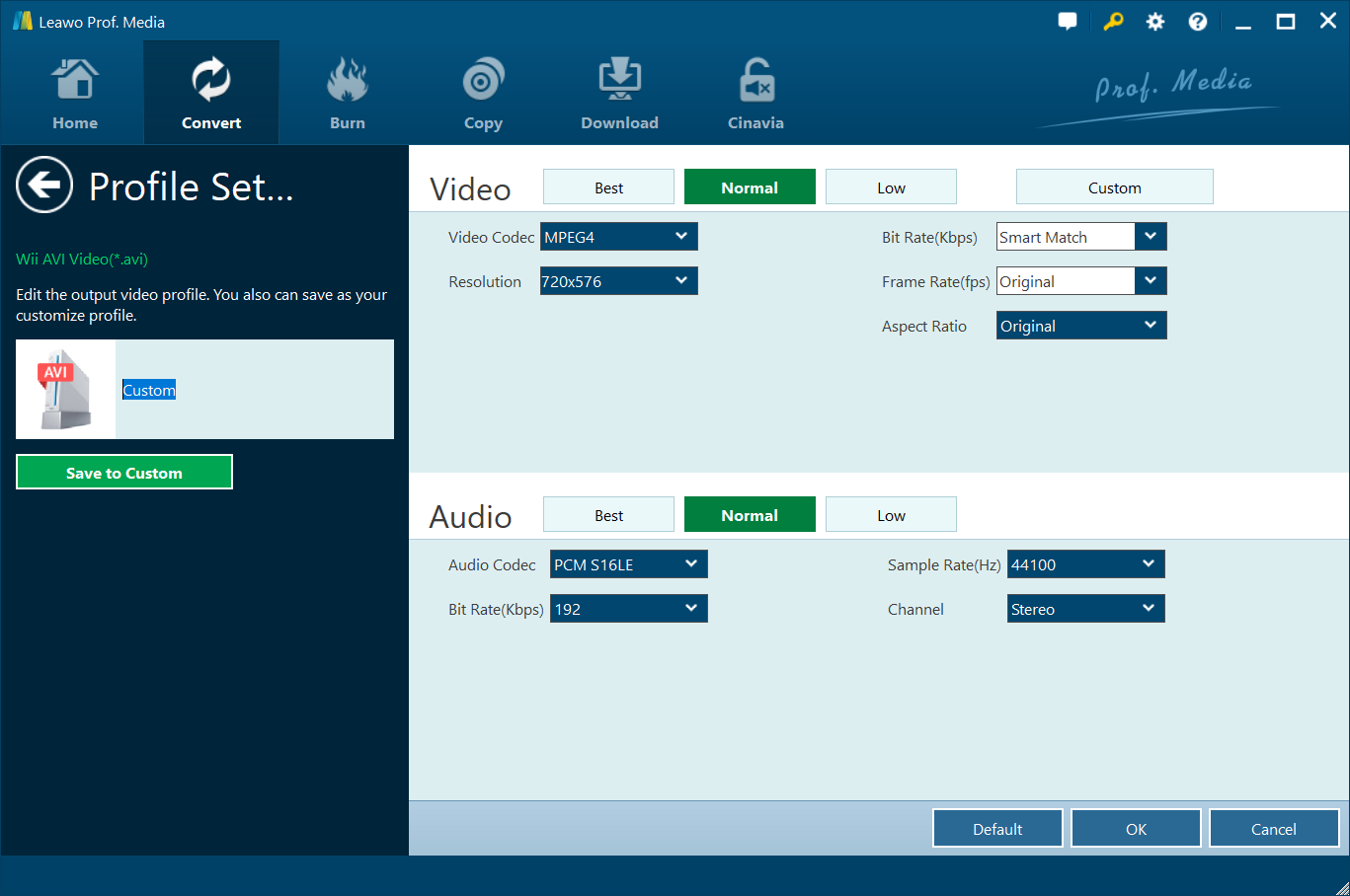 Leawo-設定設定檔設定