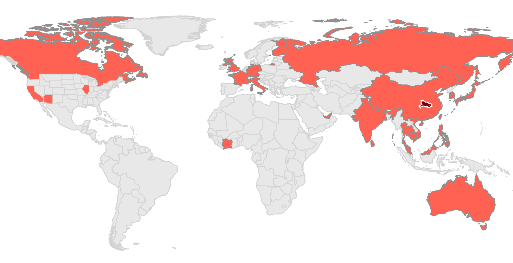 coronavirus world map