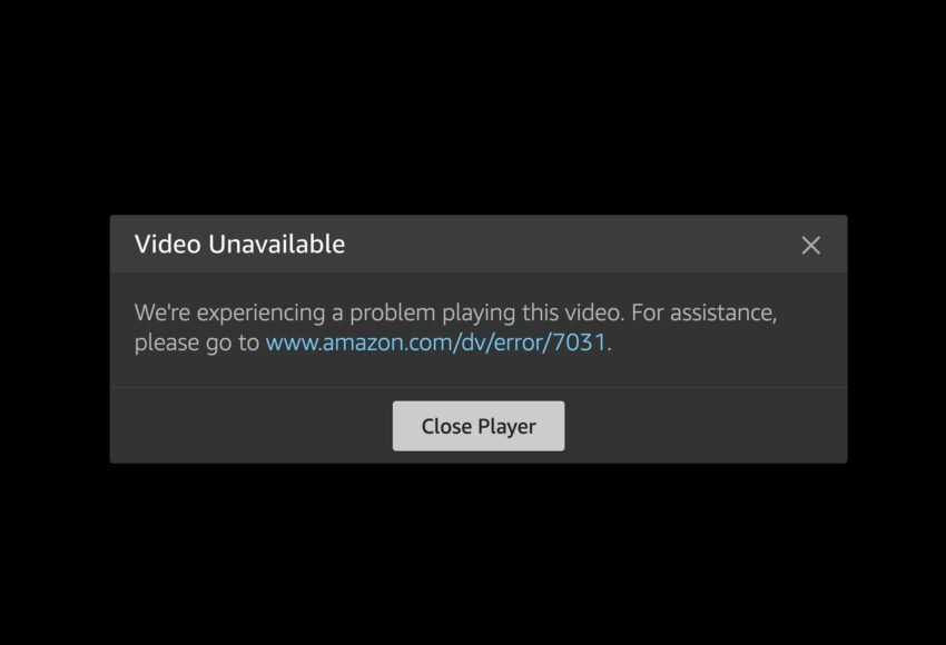 amazon prime video not working