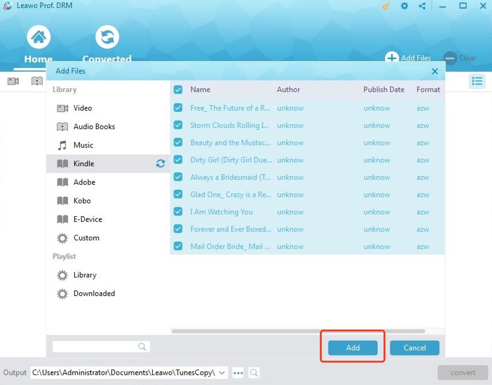  选择 kindle 书籍 