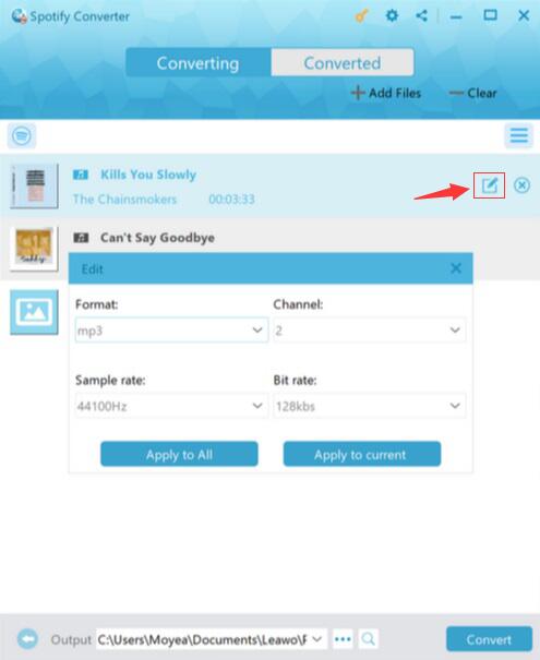  設定輸出格式和音訊品質1 