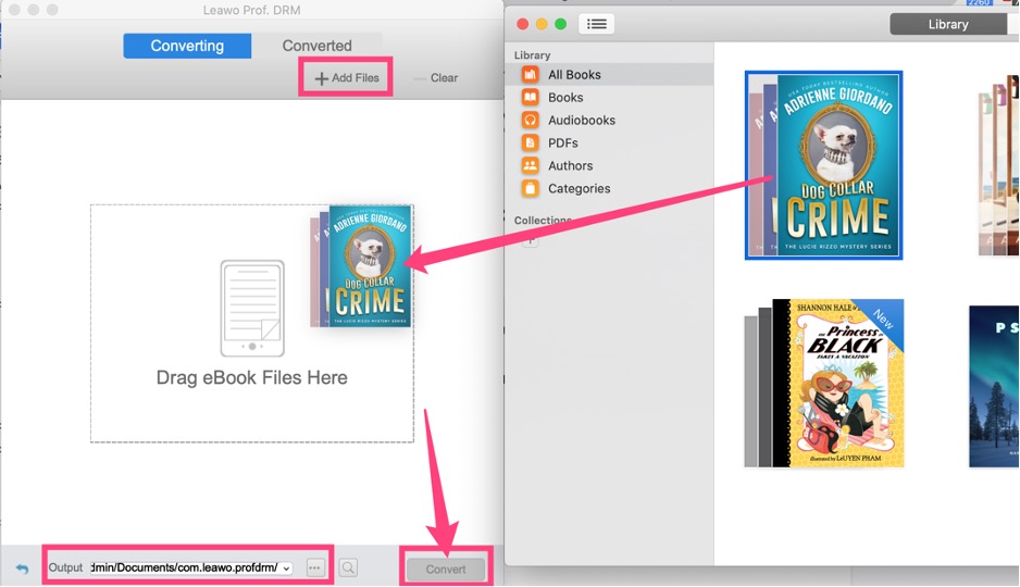 将书籍添加到电子书转换器  