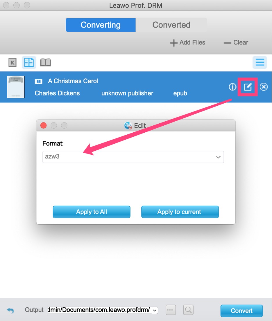  使用电子书转换器转换书籍 