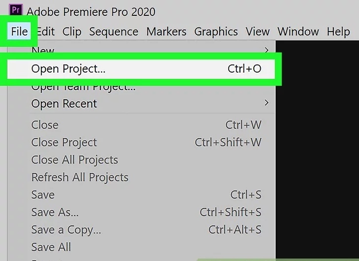  how-to-remove-black-bars-from-video-Open-a-project-1 