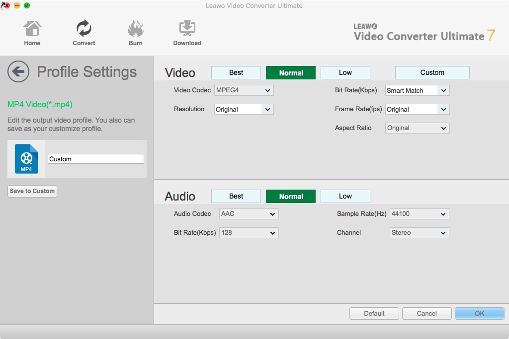 Leawo-video-converter-ultimate-profile-settings