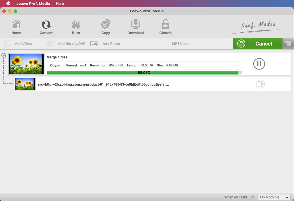  在 mac 上播放 wmv 檔案開始轉換 