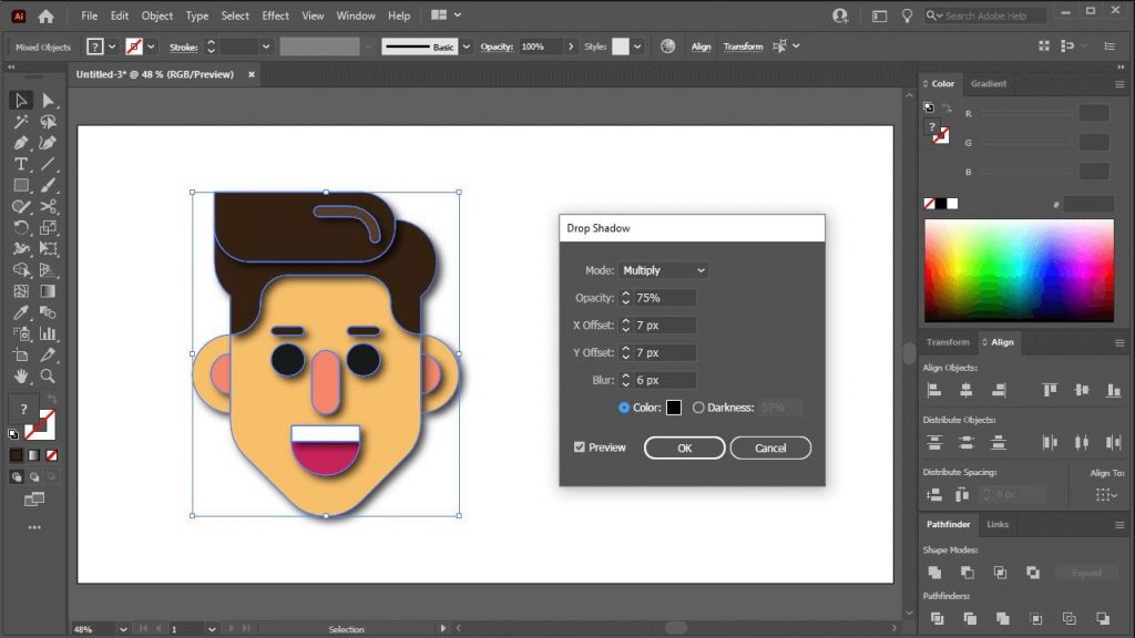 Add-drop-shadow-to-image-in-Illustrator-5